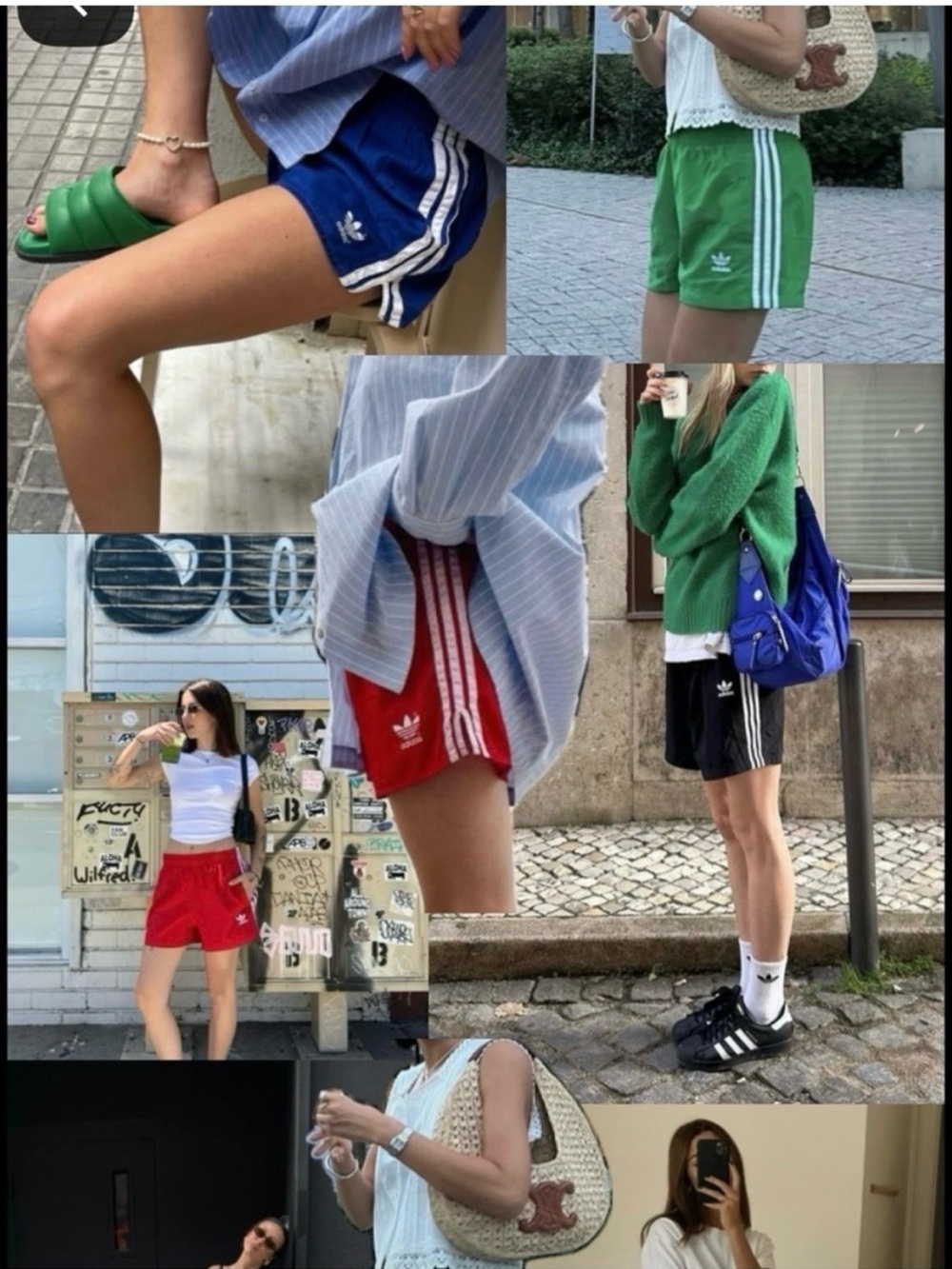 adidas Women's Athletic Shorts - Blue, Green, Red, Black
